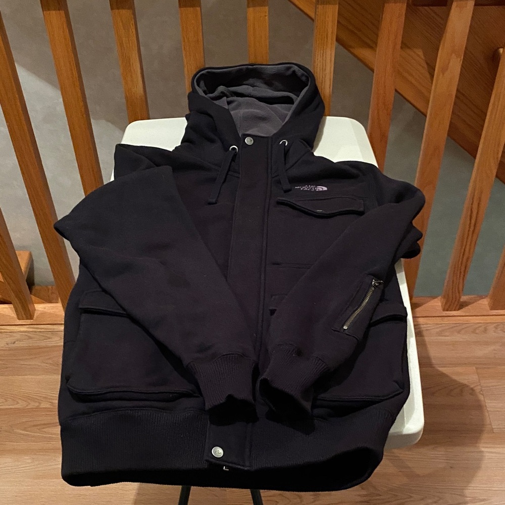 The North Face Winter Jacket w/ hood. Size: S. Color: Black/Gray